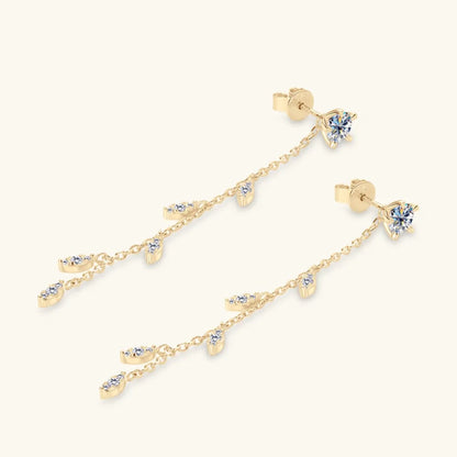 1.38 Carat Moissanite Leaf Earrings