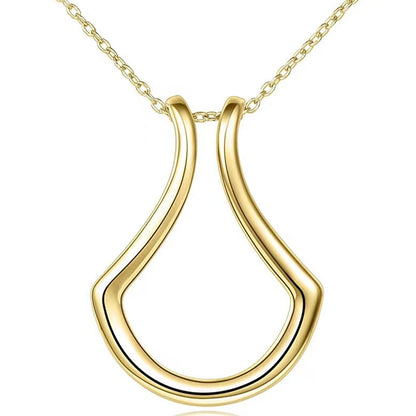 U-shaped ring holder necklace as a gift for wife protective pendant