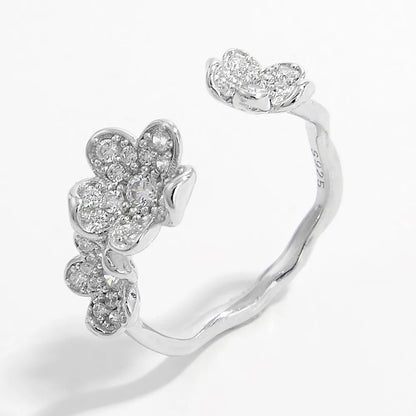 Zirconia Open Ring. Light Luxury Micro-Set Zirconia
