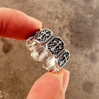 Men's ring with high-end feel and adjustable wide face opening