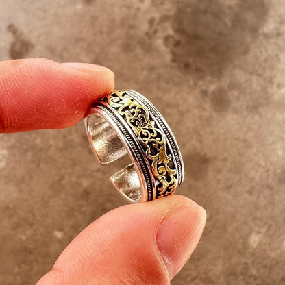 Men's ring with high-end feel and adjustable wide face opening