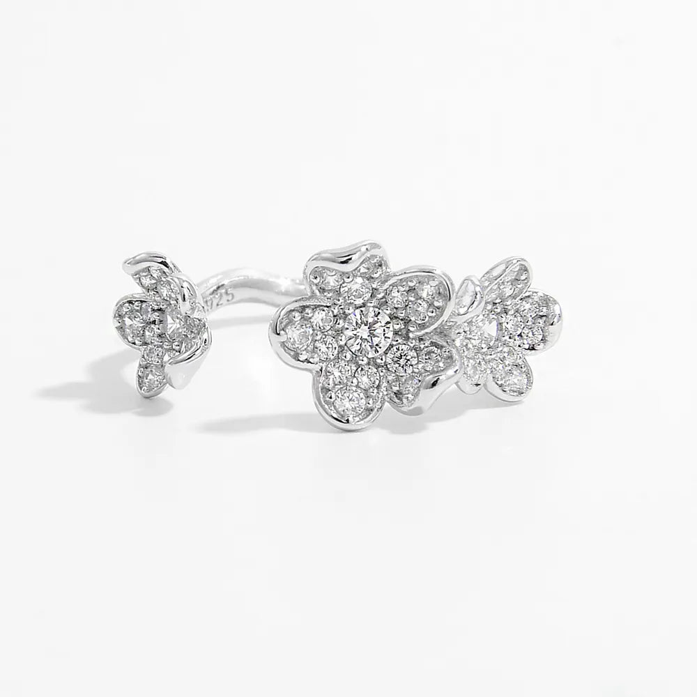 Zirconia Open Ring. Light Luxury Micro-Set Zirconia