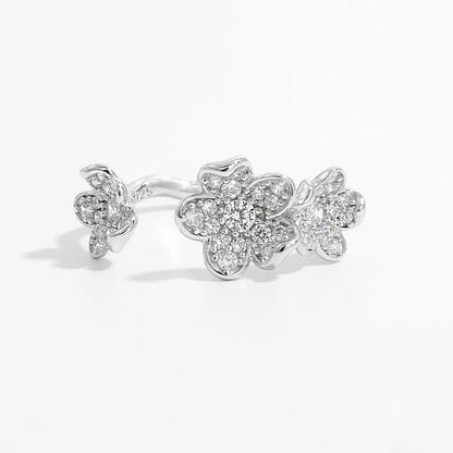 Zirconia Open Ring. Light Luxury Micro-Set Zirconia