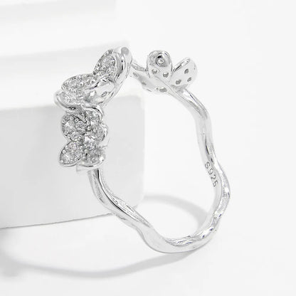 Zirconia Open Ring. Light Luxury Micro-Set Zirconia