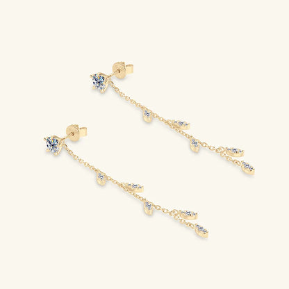 1.38 Carat Moissanite Leaf Earrings